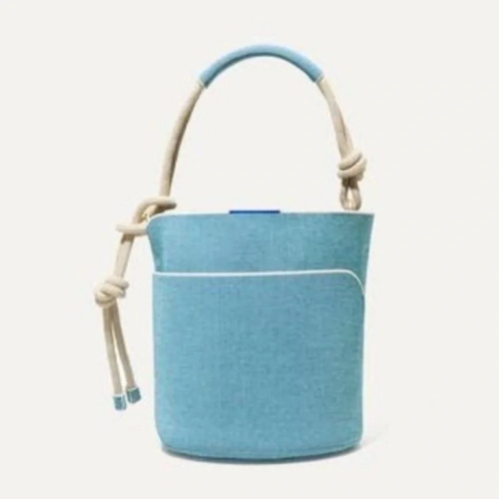 Rothy's The Pail Drawstring Bag in Indigo Cloud - Picture 1 of 10